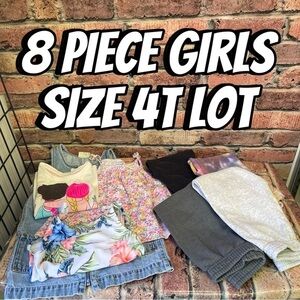 8 Piece variety brands girls size 4T lot, used condition
